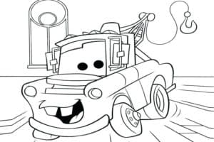 Cars Mater Colouring Page