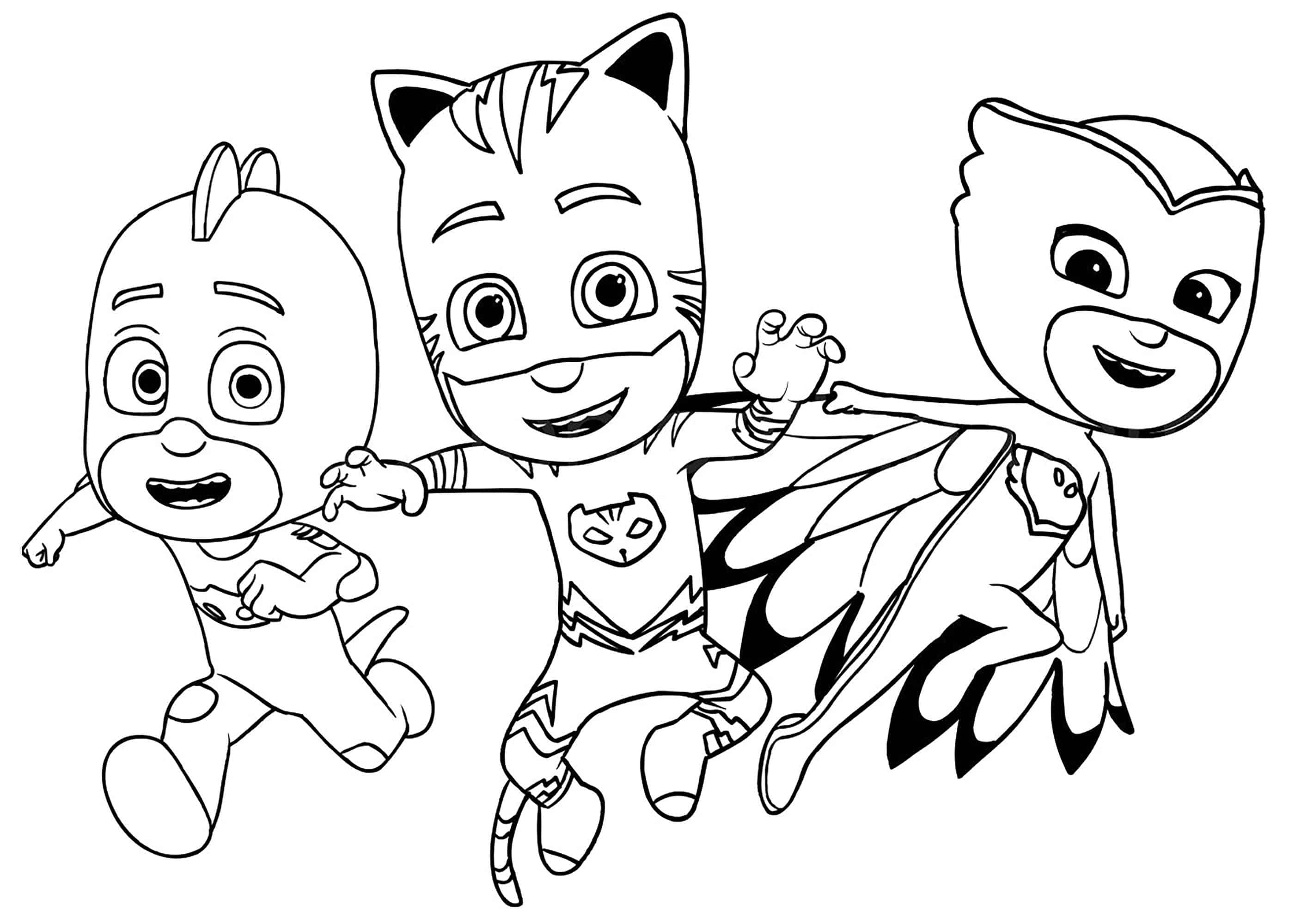 PJ Masks Heroes Colouring Page