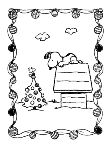 Peanuts Christmas Colouring page