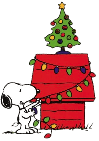 Peanuts Snoopy decorating house with Christmas Tree PNG Image
