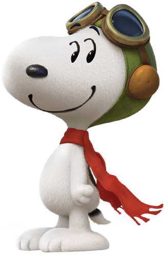Peanuts Snoopy in pilot outfit PNG Image