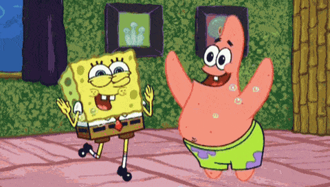 SpongeBob and Patrick excited