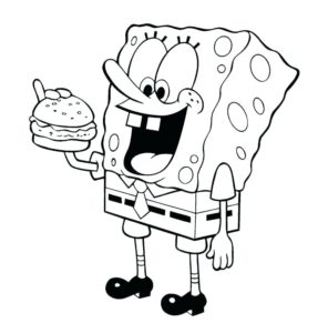 SpongeBob eating Hamburger