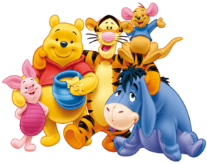 Winnie the Pooh with all his friends