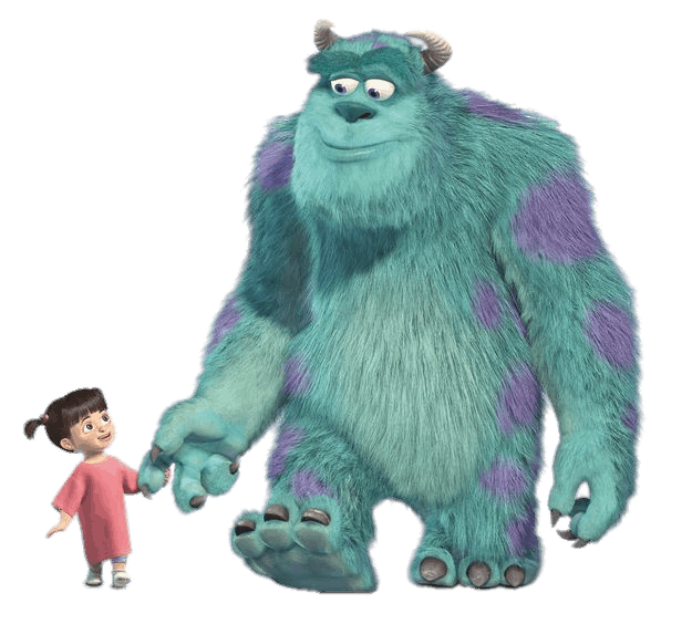 Sulley and Boo hand in hand PNG Image