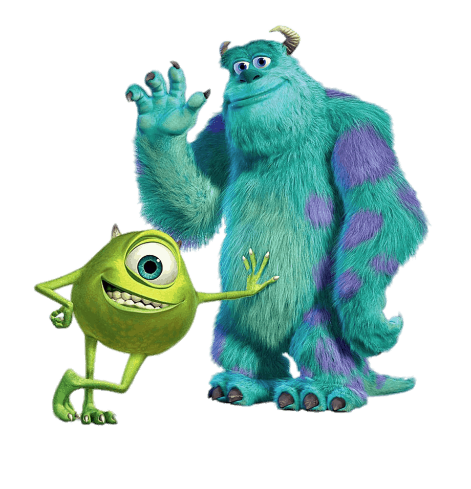 Mike leaning against Sulley PNG Image