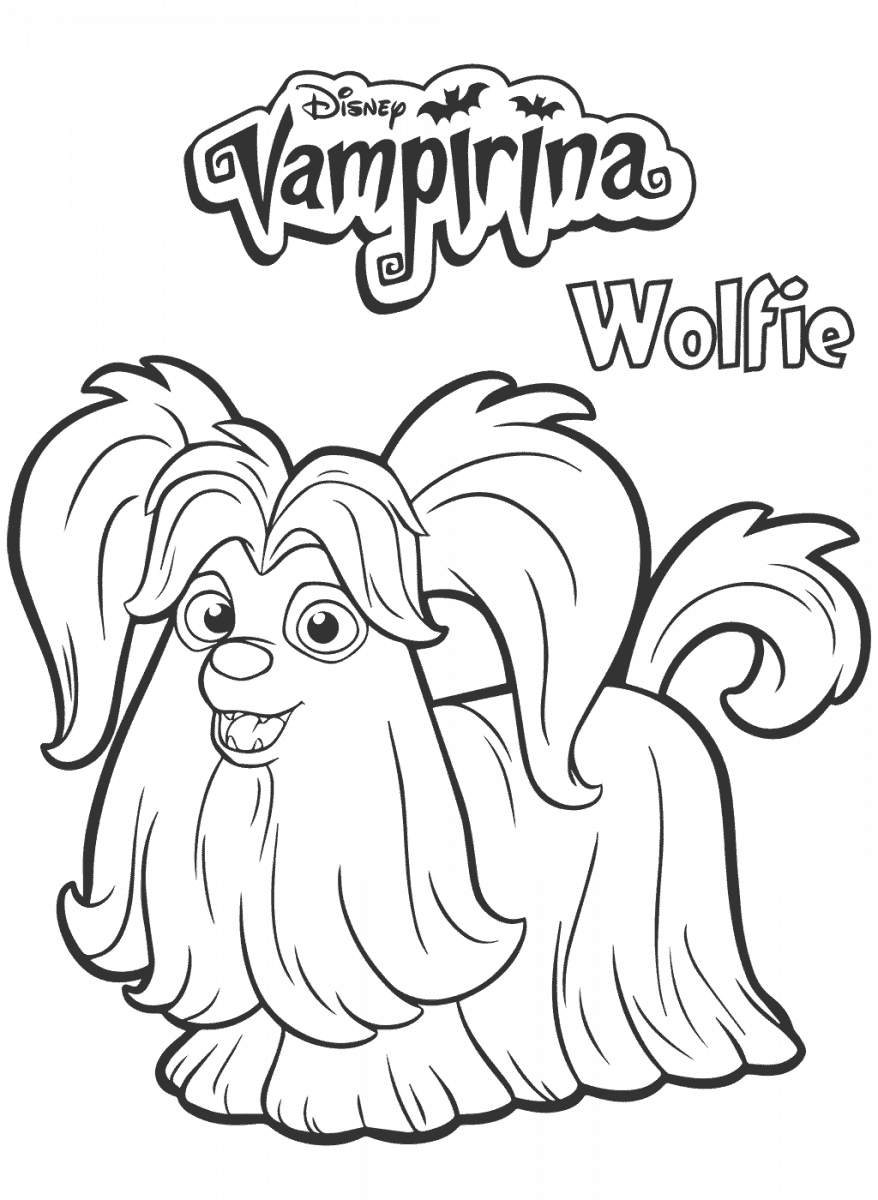 Vampirina Wolfie colouring image