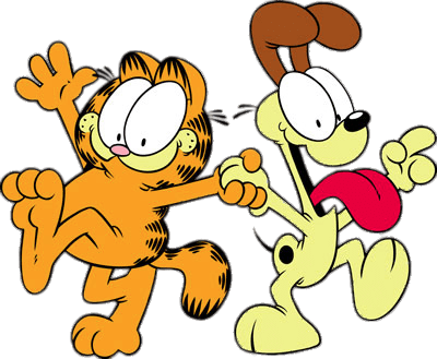 Garfield and Odie dancing PNG Image
