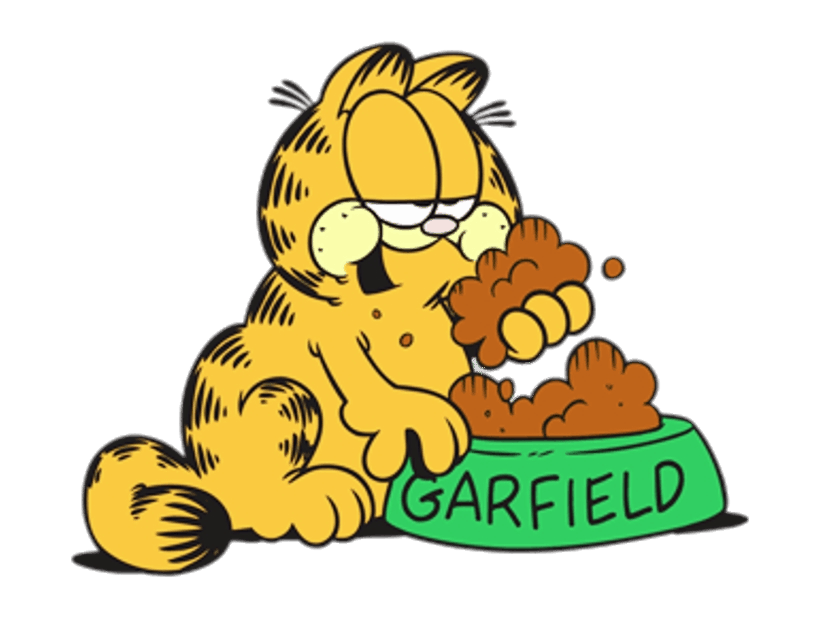 Garfield eating PNG Image