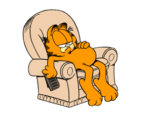 Garfield in front of TV PNG Image