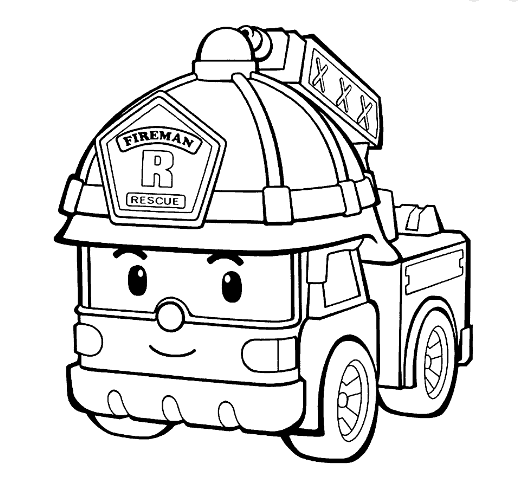Robocar Roy Colouring page