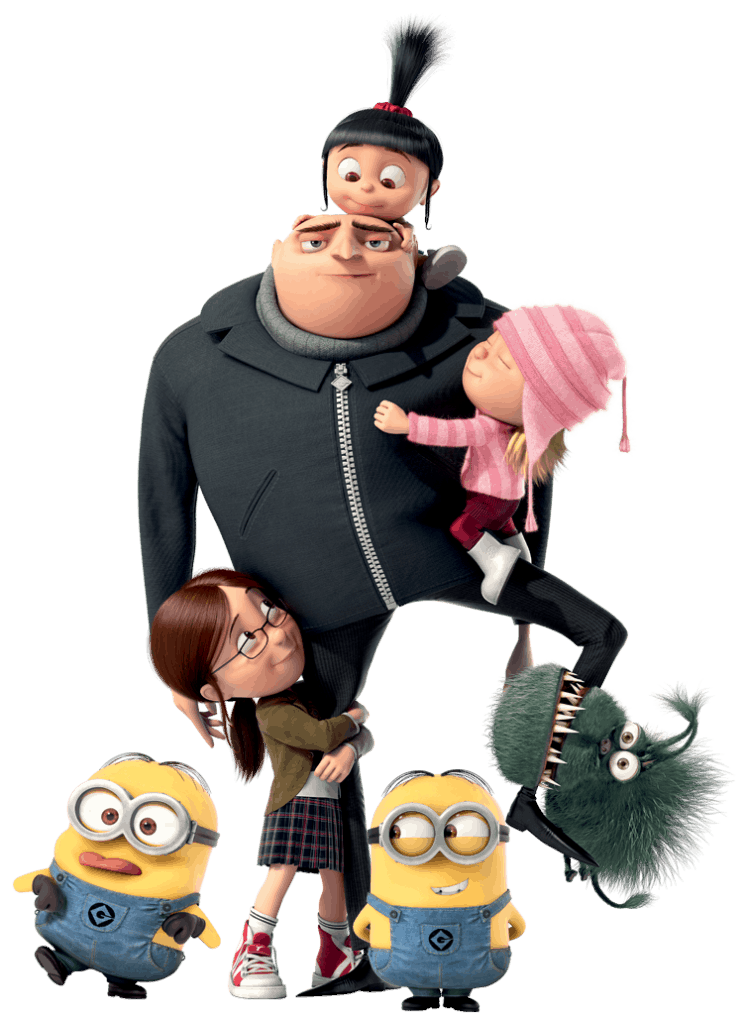 Despicable Me Gru with Girls and Minions