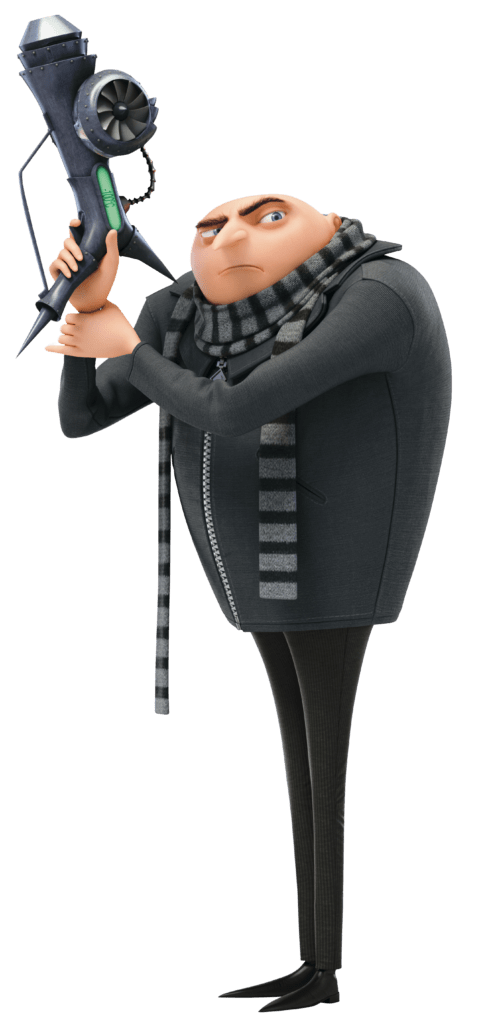 Despicable Me Gru holding laser weapon PNG Image
