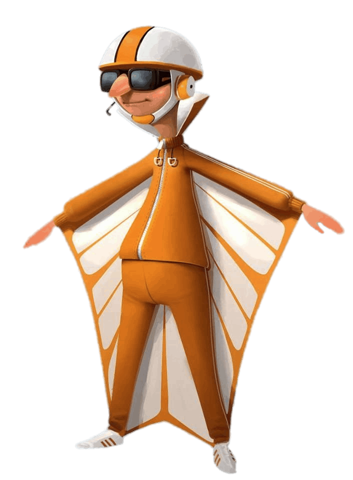 Villain Vector in Wing suit PNG Image