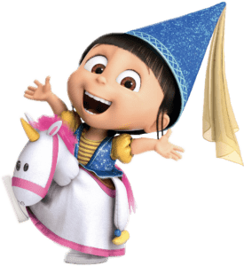 Agnes wearing unicorn costume