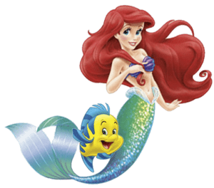 The Little Mermaid with friend Flounder