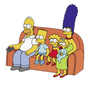 The Simpsons on the sofa