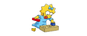 Maggie Simpson playing game