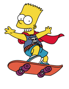 Bart Simpson on Skateboard