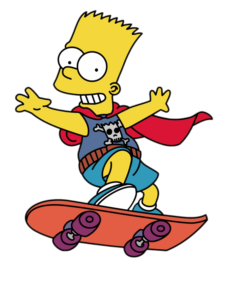 Check out this transparent Bart Simpson on Skateboard PNG image