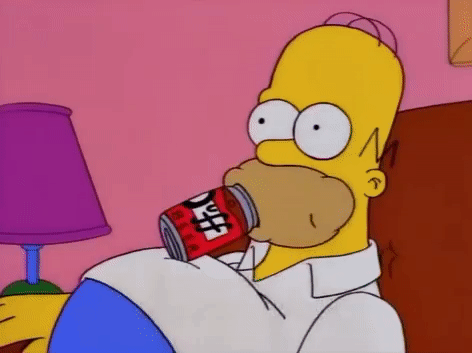 Homer Simpson drinking GIF