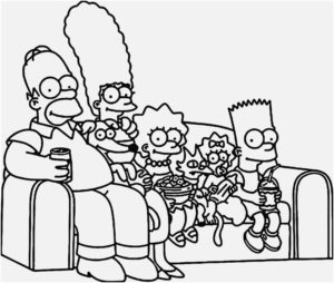 The Simpsons Family Colouring Page