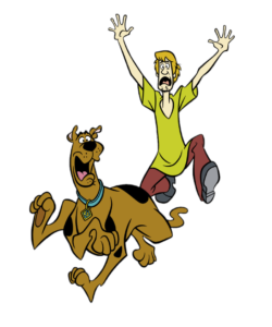 Scooby-Doo and Shaggy Rogers running away