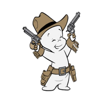 Casper the Friendly Ghost in cowboy outfit PNG Image