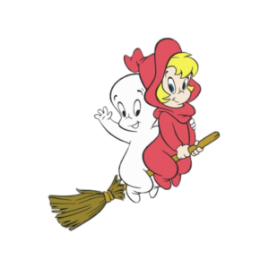 Casper and Wendy on broomstick