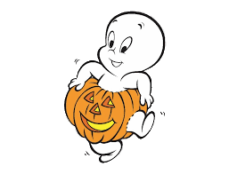 Casper with Halloween pumpkin