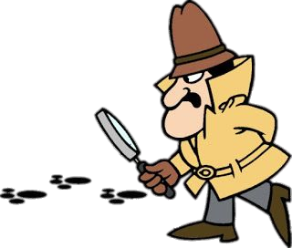 Pink Panther Inspector Clouseau following paw prints PNG Image