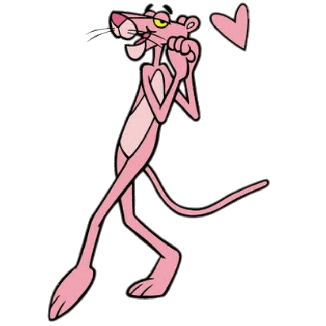 Check out this transparent Pink Panther in love PNG image