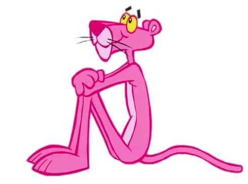 Pink Panther sitting PNG Image
