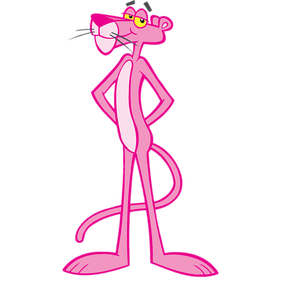 Pink Panther paws behind back PNG Image