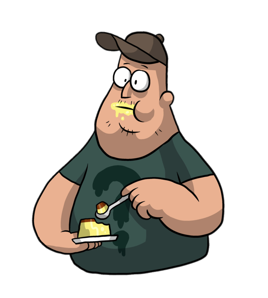 Gravity Falls Soos Ramirez eating pie PNG Image
