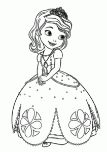 Elegant Sofia the First colouring page