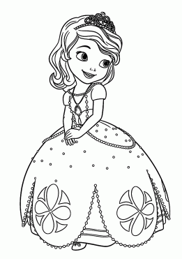 Elegant Sofia the First colouring page