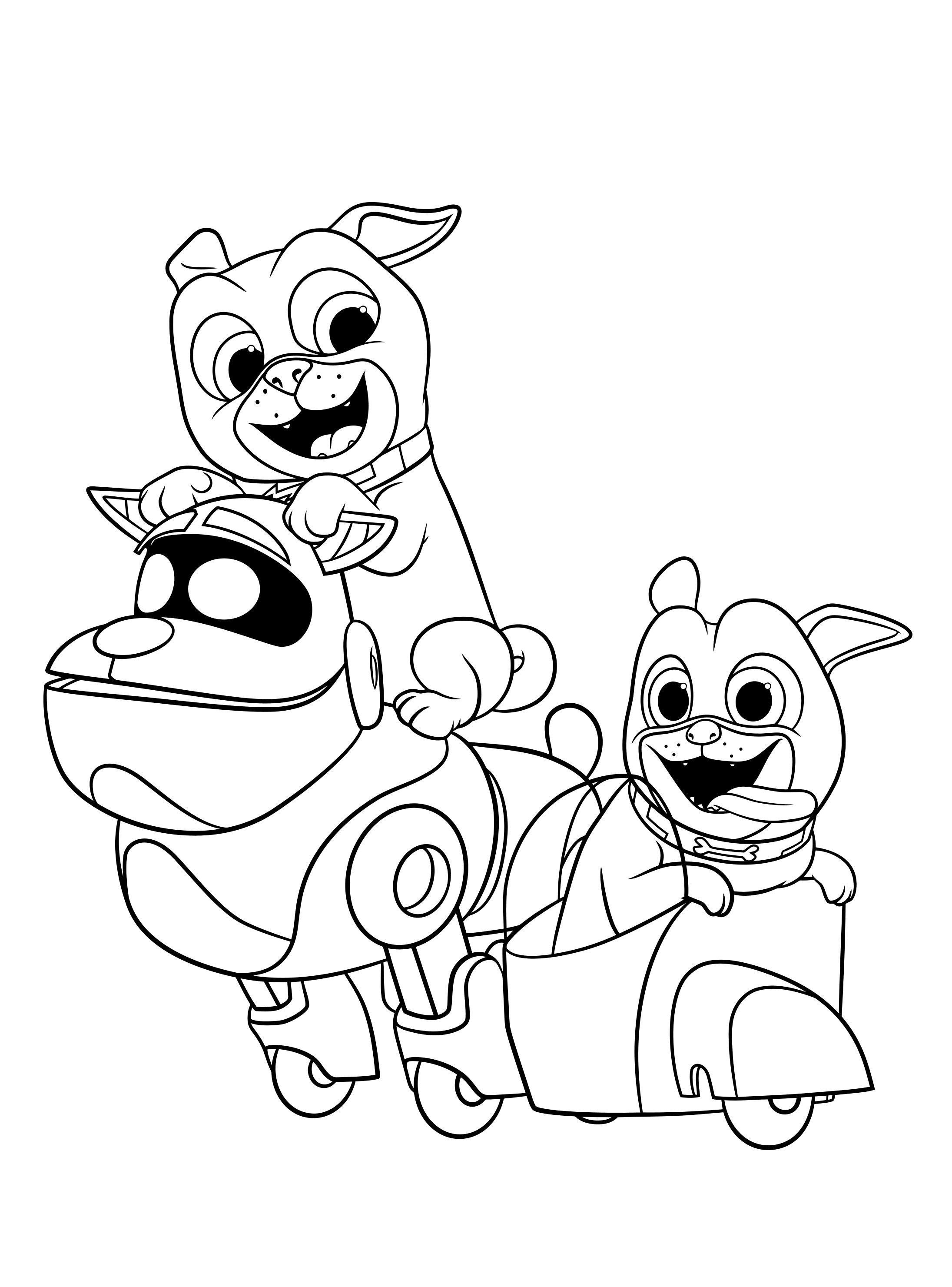 Puppy Dog Pals and ARF colouring page