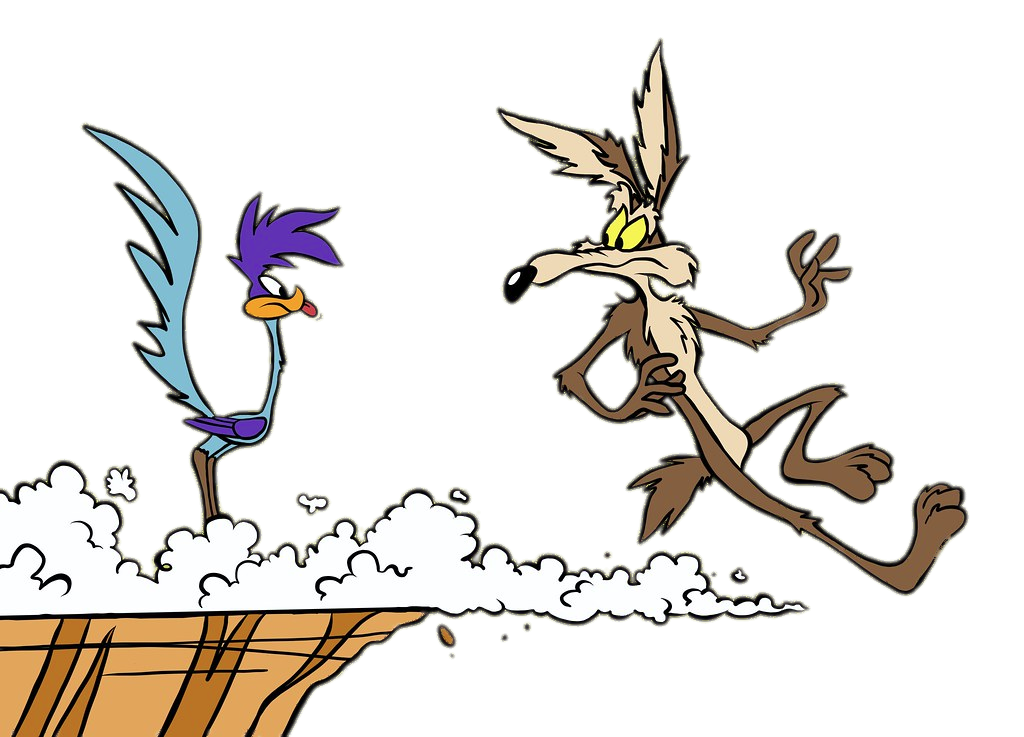 Image result for image of the roadrunner over the cliff