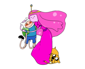 Adventure Time Princess Bubblegum hugging Finn