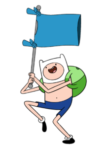 Adventure Time Finn holding T-shirt Flag
