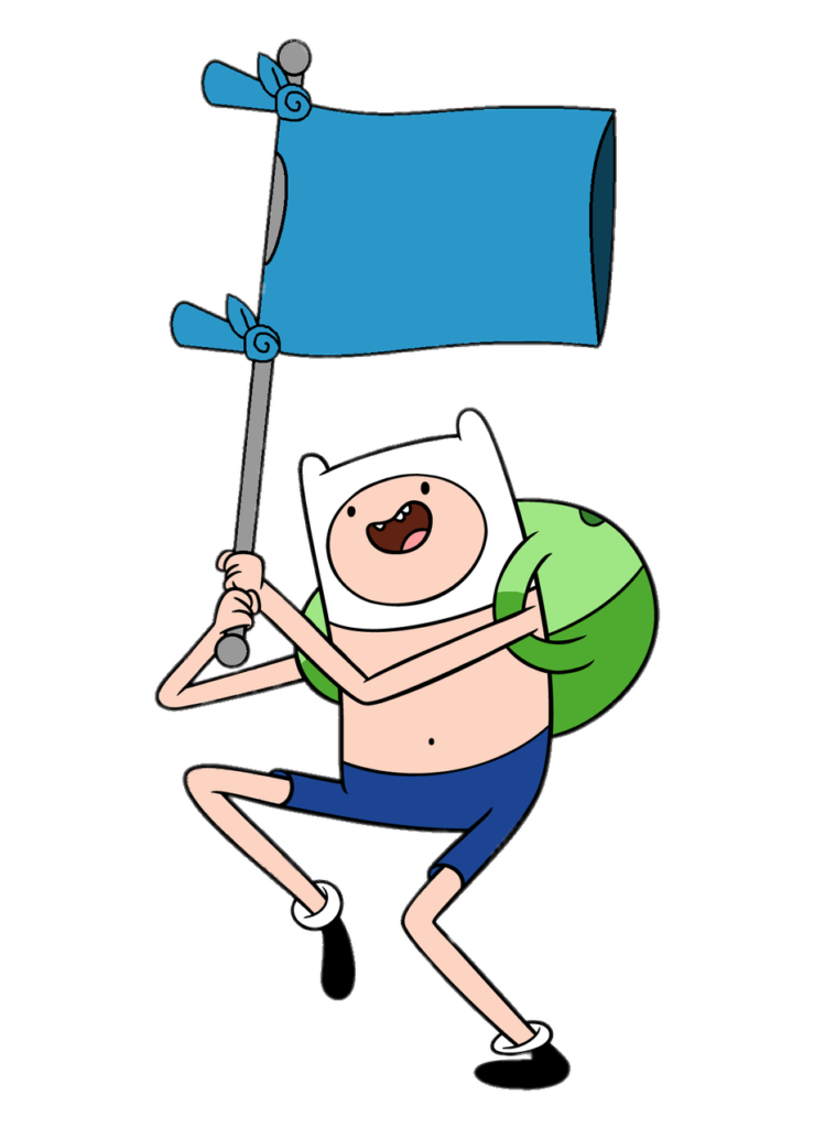 Adventure Time Finn holding T-shirt Flag PNG Image