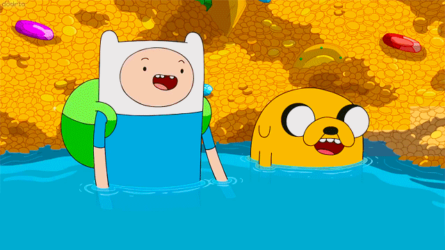 Jake and Finn laughing