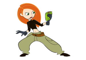 Kim Possible looking at device