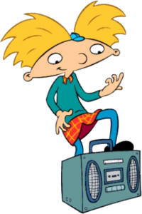 Hey Arnold ! playing air guitar