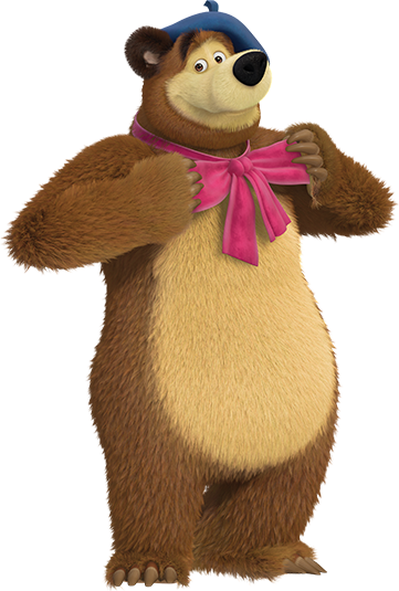 Masha and The Bear all dressed up PNG Image