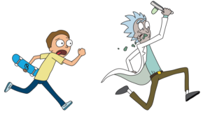 Rick and Mortimer running