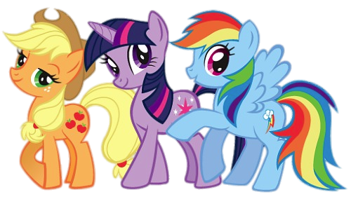 My Little Pony 3 in a row PNG Image