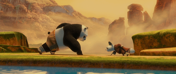 Kung Fu Panda Po exercising
