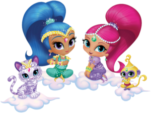 Shimmer and Shine with Tiger and Monkey